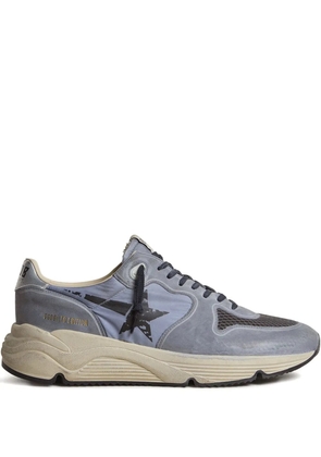 Golden Goose Running sole star-embellished leather sneakers - Blue
