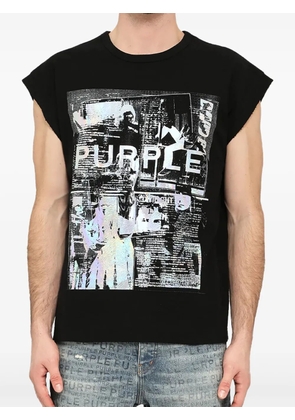 Purple Brand graphic-print T-shirt - Black