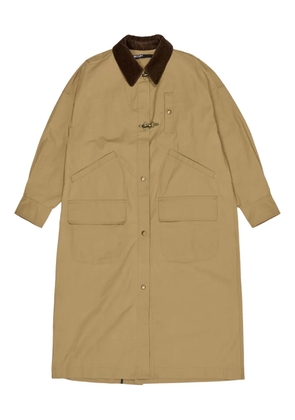 Bimba y Lola corduroy-collar toggle-fastening trench coat - Neutrals