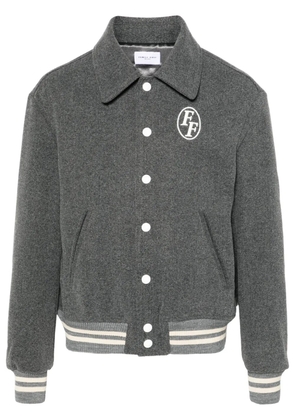 Family First logo-embroidered varsity jacket - Grey