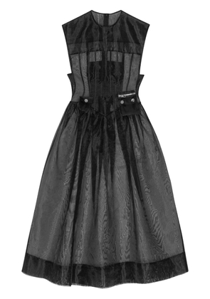 GANNI semi-sheer dress - Black