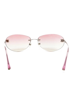 CHANEL Pre-Owned CC-mark rimless sunglasses - Pink