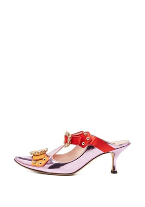 Dolce & Gabbana Pre-Owned crystal-embellished buckle mules - Pink