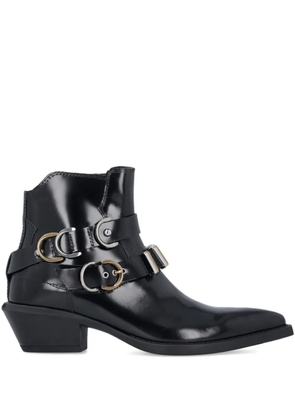 PINKO 50mm buckle strap boots - Black