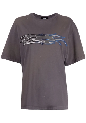 We11done graphic-print cotton T-shirt - Grey