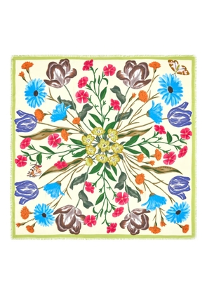 Bimba y Lola flower-print scarf - Green