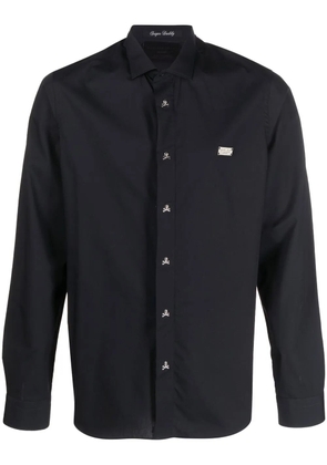 Philipp Plein chest logo-plaque detail shirt - Black