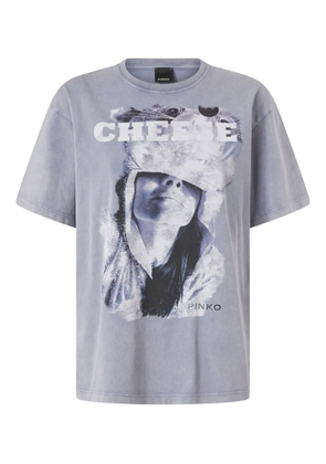 PINKO graphic-print cotton T-shirt - Blue