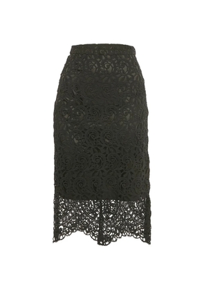 Burberry Pre-Owned lace midi pencil skirt - Black