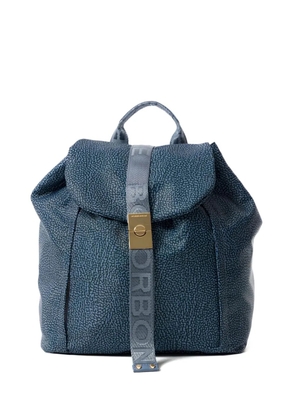 Borbonese medium logo strap backpack - Blue