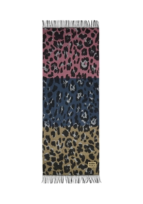 Bimba y Lola animal-print fringed scarf - Blue