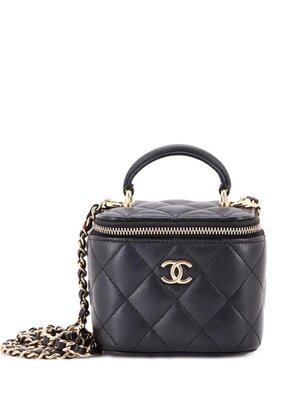 CHANEL Pre-Owned Classic Top Handle Vanity Case with Chain Quilted Lambskin Mini crossbody bag - Black