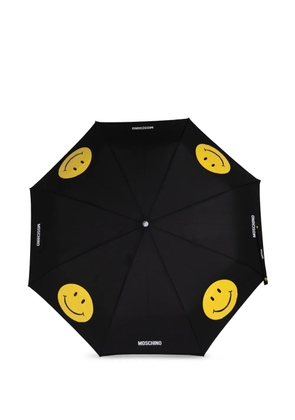 Moschino smiley face-print umbrella - Black