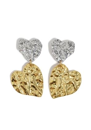Bimba y Lola textured-heart two-tone earrings - Yellow