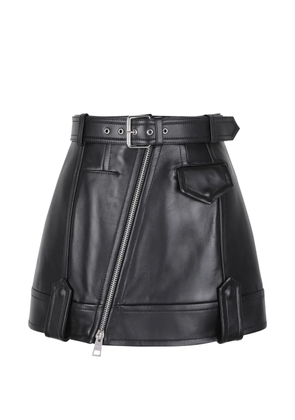 Givenchy zip-fastening belted leather mini skirt - Black