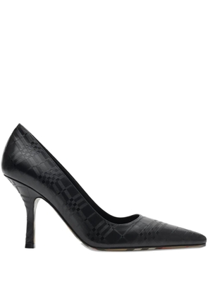 Burberry 90mm Dame check embossed pointed pumps - Black