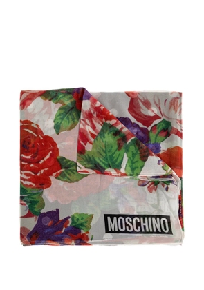 Moschino floral-print silk scarf - Red