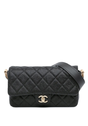 CHANEL Pre-Owned 2020 CC Bicolor Quilted Caviar Single Flap shoulder bag - Brown