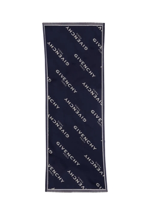 Givenchy monogram fringed scarf - Blue