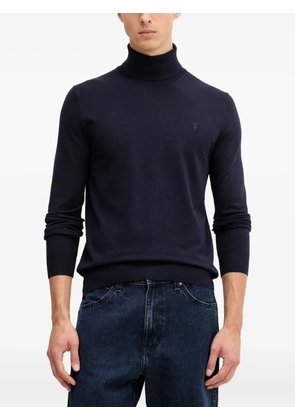 Trussardi roll-neck embroidered sweater - Blue