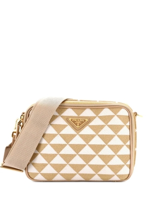 Prada Pre-Owned Symbole Zip Around Shoulder Bag Jacquard crossbody bag - Neutrals