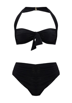 Balmain halterneck ruched bikini - Black