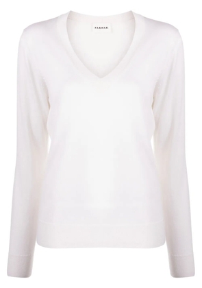 P.A.R.O.S.H. V-neck fine-knit jumper - White