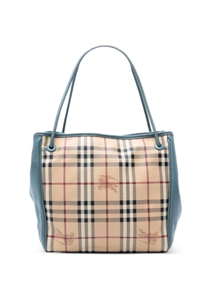 Burberry Pre-Owned 2000-2017 Small Leather Trimmed Haymarket Check Coated Canvas Canterbury tote bag - Brown