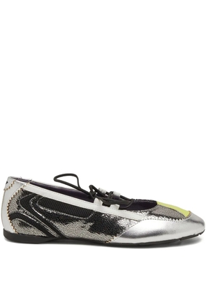 Diesel lace-up ballet flats - Silver