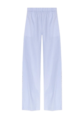 LoveShackFancy striped-pattern lace-trimmed trousers - Blue