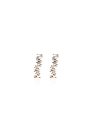 Suzanne Kalan 18kt rose gold Fireworks diamond earrings - Pink