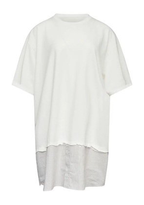 MM6 Maison Margiela striped-panel mini T-shirt dress - White