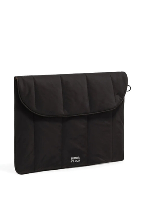 Bimba y Lola logo-plaque quilted laptop case - Black