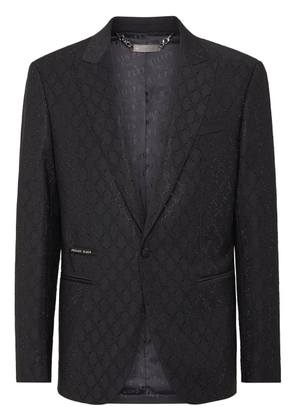 Philipp Plein monogram-pattern blazer - Black