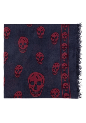 Alexander McQueen skull-print scarf - Blue