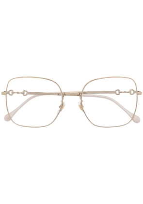 Gucci Eyewear Horsebit wire-frame glasses - Gold