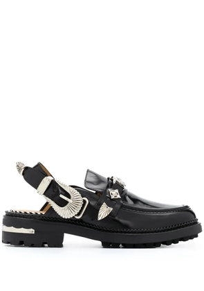 Toga Pulla sling-back mule loafers - Black