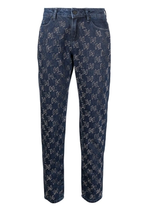 Karl Lagerfeld rhinestone slim-fit jeans - Blue