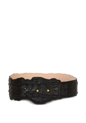 Balmain crocodile-print leather belt - Black