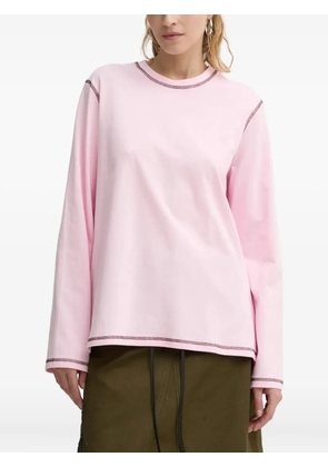 Résumé embossed-stitch T-shirt - Pink