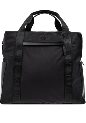 Emporio Armani logo-plaque tote bag - Black