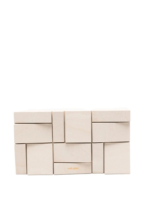 Cult Gaia Galleria geometric-block clutch bag - Neutrals