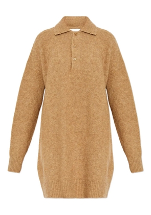 AMI Paris Buttoned collared dress - Brown