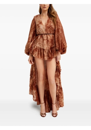 Bronx and Banco Caleta tie-dye ruffled Dress - Brown