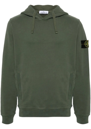 Stone Island Compass-badge cotton hoodie - Green