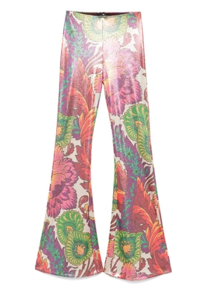 ETRO floral-print laminated trousers - Pink