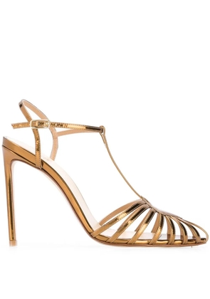 Francesco Russo pointed strappy pumps - Gold