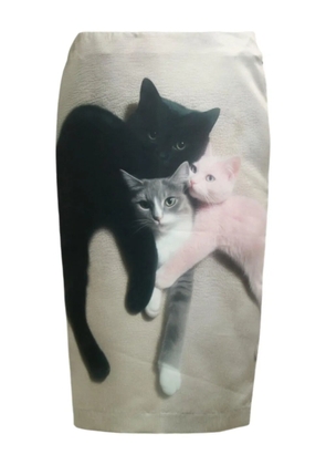 Ashley Williams kitten-print skirt - Black