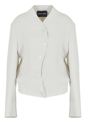 Giorgio Armani collarless drop-shoulder jacket - Neutrals