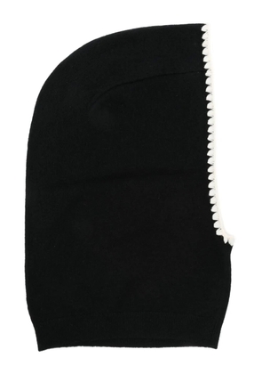 SANDRO crochet-trimmed wool balaclava - Black